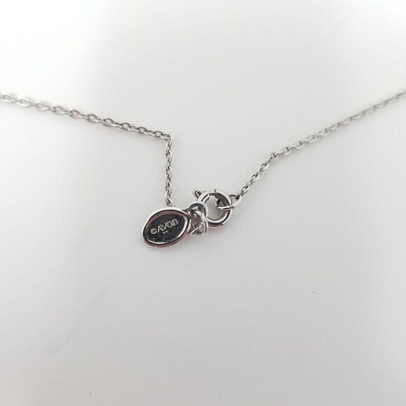 Vintage Avon Silver Tone and Black Bead Pendant, Minimal, Stacking, Layered - Picture 3 of 5